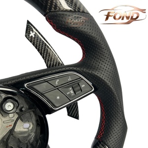 Volant LED en fibre de carbone pour <span class=keywords><strong>Audi</strong></span> A4 S4 B9 8W A5 S5 Q5 SQ5 A3 S3 RS3 RS4 RS5 A6 S6 RS6 <span class=keywords><strong>A7</strong></span> S7 RS7 C8 Q7 Q8 - Product Image 4