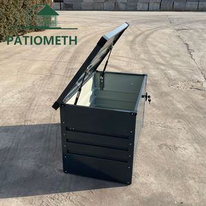 Boîte <span class=keywords><strong>de</strong></span> rangement gris foncé 165L X 64W X 62H, résistante à l'eau, <span class=keywords><strong>en</strong></span> <span class=keywords><strong>acier</strong></span> galvanisé, avec serrure et levage hydraulique à fermeture douce - Product Image 4