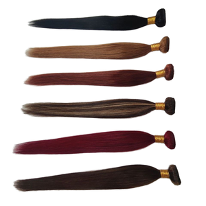 Bundel rambut Remy Brasil 8A, pewarna rambut lurus dengan efek tirai warna-warni lintas batas - Product Image 4