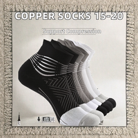 Chaussettes de compression unisexes en cuivre sur mesure en gros pour femmes et hommes, anti-douleur, chaussettes mi-hautes 15-20 mmHg, chaussettes de printemps