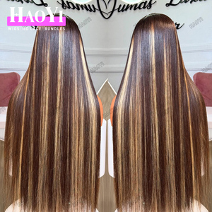 Parrucche per <span class=keywords><strong>capelli</strong></span> vergini a 180% densità di 13x4 <span class=keywords><strong>capelli</strong></span> grezzi in pizzo con evidenziazione di colore Parrucca per <span class=keywords><strong>capelli</strong></span> umani da 30 pollici per donne di colore - Product Image 2