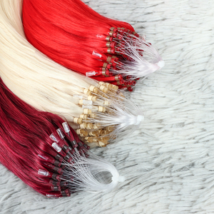 Extensions de <span class=keywords><strong>cheveux</strong></span> professionnelles à micro-anneaux, <span class=keywords><strong>cheveux</strong></span> humains naturels, sans nœuds, perles en silicone réutilisables - Product Image 1
