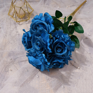 Bouquet de roses artificielles en soie à 7 têtes, grand format, à prix abordable, pour mariages, fêtes et décoration intérieure - Product Image 4