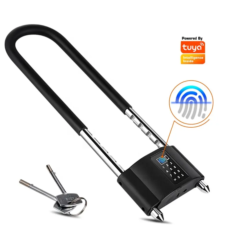 Tediton Wasserdichtes Fingerabdruck-Vorhänge schloss Smart Bicycle Lock Cerradura inteli gente Tuya App Candado Con Huella Digital