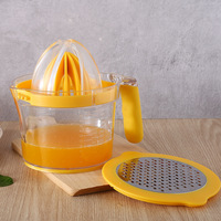 Presse-agrumes manuel multifonctionnel 4 en 1 pour agrumes, oranges, citrons, citrons verts, poignée confortable, râpe, œufs, plastique PP durable