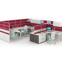 Bureau 4 personnes cubique avec diviseurs de classe Mobilier de bureau Cloison en bois Poste de travail Bureau du personnel