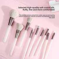 Ensemble de pinceaux cosmétiques de luxe pour le visage, fibres synthétiques, mélange de poudre vegan, fond de teint, contour, outils de beauté, ensemble de pinceaux de maquillage, 10 pièces