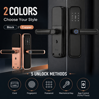 Cerradura Inteligente Auvinx Tuya WiFi TTLock BT con Huella Dactilar, Contraseña y Tarjeta para Acceso a Hogar Inteligente, ODM, Marca Privada