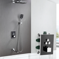 Ensemble de douche thermostatique pour salle de bain, mitigeur de bain cascade et pluie, mural, certifié CE, personnalisable, vente en gros usine