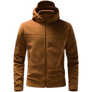 Veste polaire zippée en tissu tissé respirant de 300 g, coupe ample, couleur unie, avec capuche en velours double face pour homme – Collection Automne (Vente en gros) - Product Image 1
