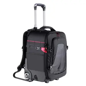 Пользовательские большой емкости 2-в-1 изготовлена из водоупорных и противоударный колесиках камера сумка на колесах для камеры рюкзак чемодан на колёсиках