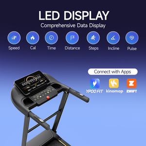 ลู่วิ่งไฟฟ้า EU LED แบบสามหน้าต่าง ความเร็ว 0.8-14.8 กม./ชม. รับน้ำหนักได้ 110 กก. สายพานวิ่งแบบไม่ต้องหล่อลื่น - Product Image 4