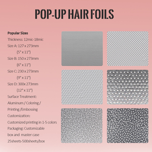 Papel de Aluminio Profesional para Coloración del Cabello, Hojas de Aluminio para Salón de Belleza, Papel de Aluminio para Permanente en Peluquería - Product Image 2