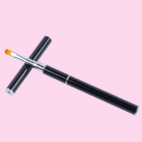 Meilleure Vente Pinceau Professionnel Double Tête pour Nail Art, Manche Métallique, Stylo de Manucure pour Peinture Acrylique, Logo Personnalisé pour Vernis à Ongles
