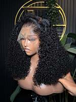 Peluca de Cabello Humano Natural Negro, Virgen Vietnamita Birmano Rizado, 13x6 SDD, 18 Pulgadas, Encaje Completo, Sin Pegamento, Doble Trama