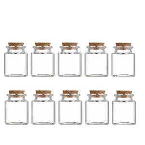 Großhandel 50ml Mini Quadratisches Klares Glas Gewürzglas 2oz Augentropfen Infusion Wunschflasche mit Korken für die Küche - Product Image 1