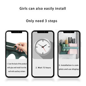 Creative <span class=keywords><strong>Diy</strong></span> Cuisine <span class=keywords><strong>Vaisselle</strong></span> De Stockage Organisateur Démontable Gratuit Poinçonnage Mur De Stockage Rack - Product Image 6