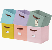 Paniers de rangement pliables en tissu, paniers de rangement cubiques avec poignées pour l'organisation domestique, support OEM/ODM, vente en gros