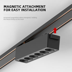 Ultrafino moderno 6mm DC48V Luz de pista cuerpo de aluminio inteligente magnético LED carril AR111 Base para el hogar Hotel pared <span class=keywords><strong>Eclipse</strong></span> iluminación - Product Image 4