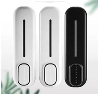 Distributeur mural triple 300 ml pour shampoing, après-shampoing et gel douche, en plastique noir, idéal pour hôtels et collectivités (3 compartiments)