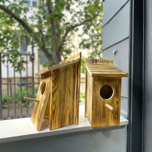 Nichoir en bois personnalisé nichoir en pin naturel nichoir à oiseaux suspendu en plein air abri pour oiseaux décoration de jardin faune maison utilisation - Product Image 4