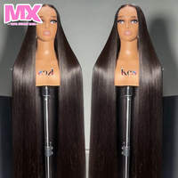 Peluca de Cabello Humano Virgen Brasileño Liso y Rizado 13x4, Peluca Frontal de Encaje Indio Natural, Pelucas Frontales Completas de Encaje HD Sin Pegamento Vietnamitas Naturales