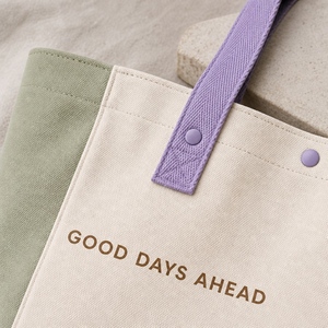 Eco-friendly Cotton <b>Canvas</b> Shopping <b>Bag</b> Durable Tote with Rope Handle and Custom Print for Casual Daily Shopping Wholesale Bulk - Product Image 4