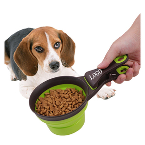 3 in 1 Collapsible Dog Food Scoop Bowls Bag Clip Measuring Cup for Pet Puppy Cat