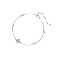 Bracelet rond ultra-brillant de style luxe en argent pour femmes - Sophistiqué, polyvalent et élégant