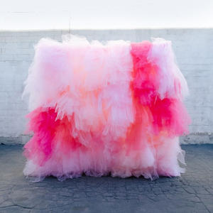 KL-TW004 - Panel de tul 3D al por mayor, 8 pies x 8 pies, azul, con volantes, decorativo para bodas, revelación de género, fiestas y eventos - Product Image 4