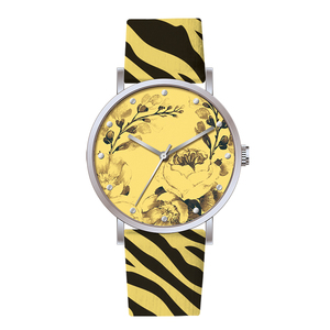 Léopard Design Bande Floral <span class=keywords><strong>Rose</strong></span> Or Cadran Hommes Femmes Mouvement À Quartz Montres Personnalisées En Gros - Product Image 3