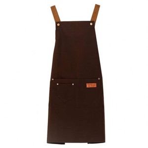 Tablier de cuisine en toile imperméable personnalisable, résistant à l'huile et réglable pour serveur, charpentier et barista, lavable, avec poches pour outils - Product Image 5