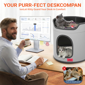 Mèo nhà cho mèo trong nhà, lớn sang trọng đôi mèo giường với mèo scratcher Pad đồ chơi W/catnip, mềm có thể giặt đệm - Product Image 4