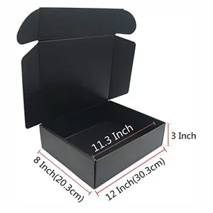 Hot bán Hight chất lượng màu đen sang trọng Cá nhân hoá tùy chỉnh in logo hộp giấy sóng - Product Image 4