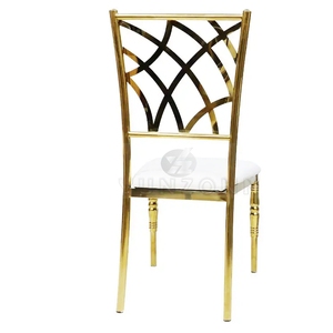 Chaises de salle à manger modernes en cuir et en acier inoxydable, meubles empilables pour banquets, fêtes et événements, hôtels, mariages en plein air, trône royal royal - Product Image 6
