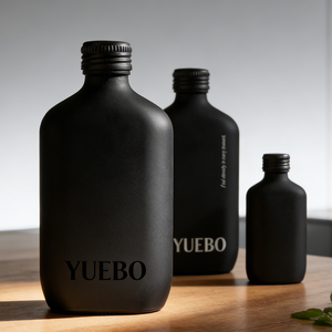 Botella de Vidrio Mate Negra de 500 ml/250 ml/8 oz para Café Frío, <span class=keywords><strong>con</strong></span> Logotipo Personalizado y Tapa a Prueba de Manipulación - Product Image 1