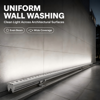 Barre LED murale RGBW 14W IP65 1000mm DC24V DMX512 ultra-mince pour portail de parc à thème et bord de mer XXM14