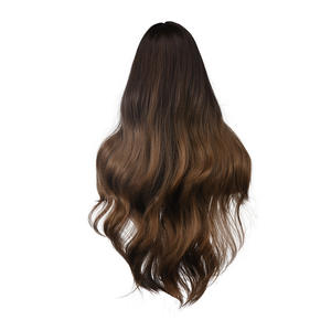 Perruque à dentelle frontale HY pour femmes noires # 1B/103 Cheveux synthétiques résistants à la chaleur, racines foncées, <span class=keywords><strong>blond</strong></span> miel, raie libre - Product Image 6