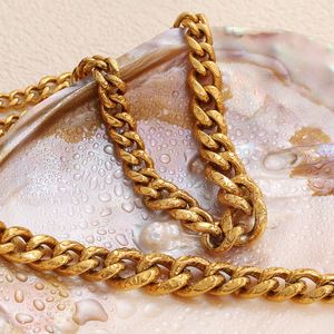 Collier chaîne Miami Cuba en acier inoxydable plaqué or 18 carats, bijoux unisexes pour fêtes hip-hop - Product Image 2