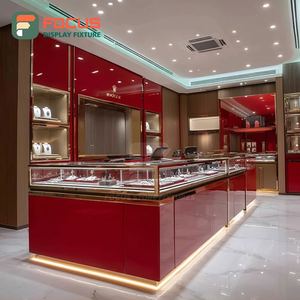 Vitrina de Exhibición de Joyería de Lujo con Marco de Madera, Mostrador de Exhibición para Tiendas de Marca - Product Image 1