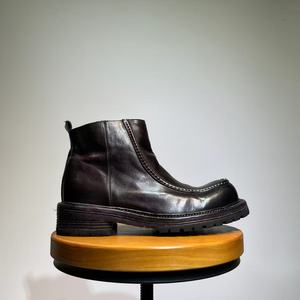Bottes Chelsea pour hommes, mode britannique rétro, en cuir véritable, semelles épaisses, polyvalentes, tendance, chaussures de sécurité automne-hiver, bottes en cuir de veau - Product Image 3