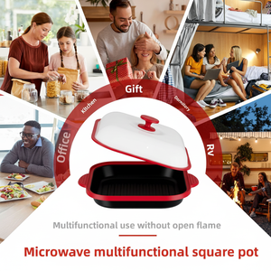 เตาอบไมโครเวฟ หม้อพิเศษ กระทะทอด กระทะย่า<span class=keywords><strong>ง</strong></span> <span class=keywords><strong>หมู</strong></span>สามชั้น เบคอน ปีกไก่ สเต็ก ถาดอบอเนกประสงค์ เกรดอาหาร - Product Image 4