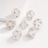 Ensemble de dés polyédriques en cristal blanc naturel (D4-D20) 7 pièces multicolores pour jeux de rôle DND et TRPG