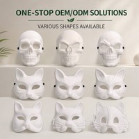Masque de crâne réaliste effrayant en pâte à papier certifiée FSC pour fête d'Halloween