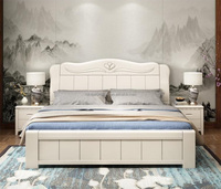 Lit double avec tiroirs spacieux, direct usine, style simple, meuble de rangement multi-espaces, lit moderne en bois pour chambre à coucher chinoise