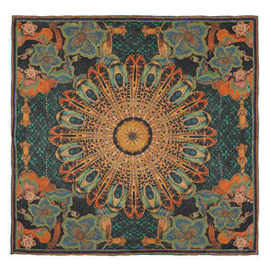 両面プリント 65cm 100%桑絹スカーフ 植物画 女性向けデザイナーシルクスカーフ卸売 - Product Image 4