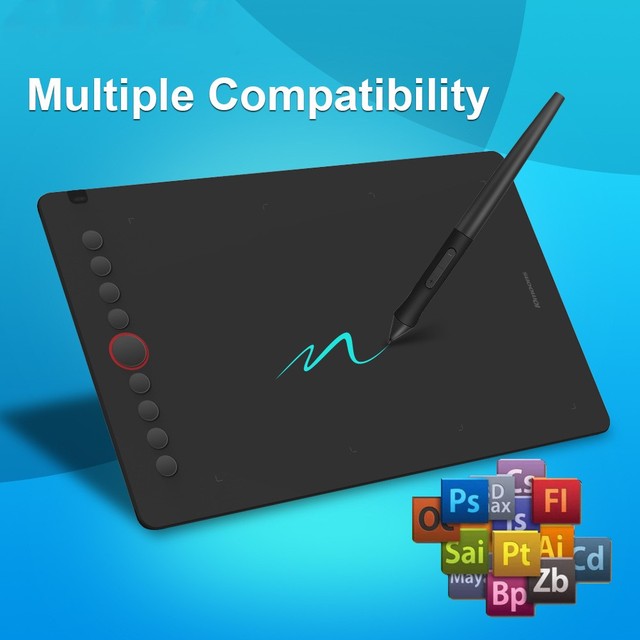 I6 Professional Design Painting Board with Battery-free Stylus Digital Pen Graphic Drawing Tablet