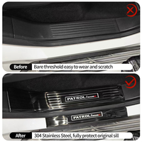 Kit de 8 protections de seuil de porte en acier inoxydable pour Nissan Patrol Y63 2025-2026, garnitures de protection anti-rayures, noir et argent