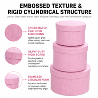 Coffret Cadeau Rond pour Fleurs, Boîte Rigide en Carton pour Bouquet, Emballage Nid d'Abeilles Trois Pièces pour Mariage, Anniversaire et Événements