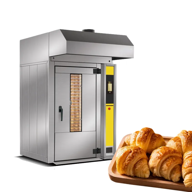 32 Bandejas Forno De Cozimento De Pão De Gás 100 KG Forno Rotativo Cozido Pão Outras Máquinas De Lanche Biscoitos Croissant Equipamentos De Padaria Forno